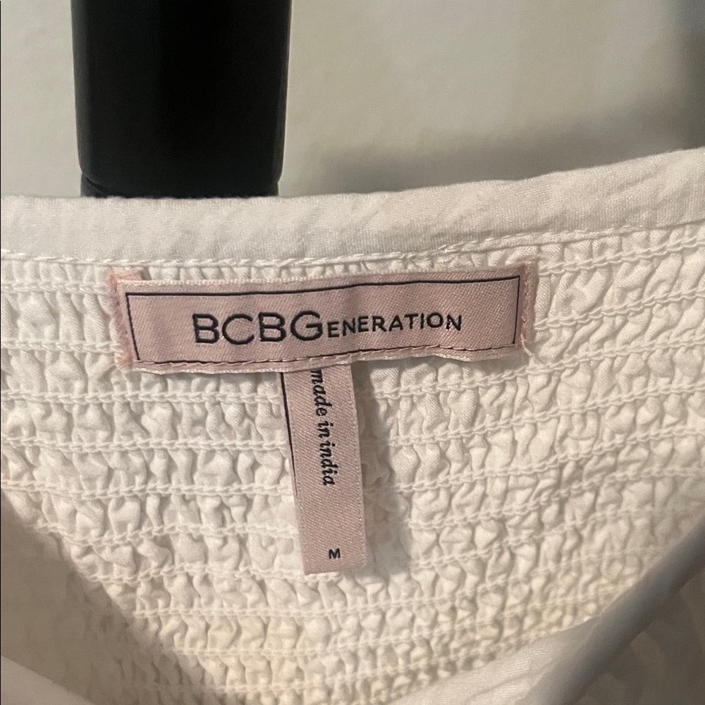 BCBGeneration Cream Ruffled Crop Top - Picture 2 of 4